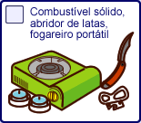 Combustel slido,abridor de latas,fogareiro porttil